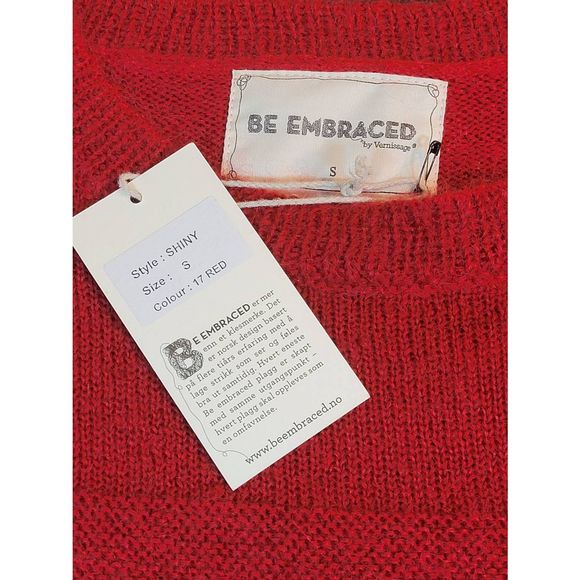 Be Embraced by Vernisage Women's Long Sleeves Mohair Blend Red Sweater Size S - Picture 3 of 9